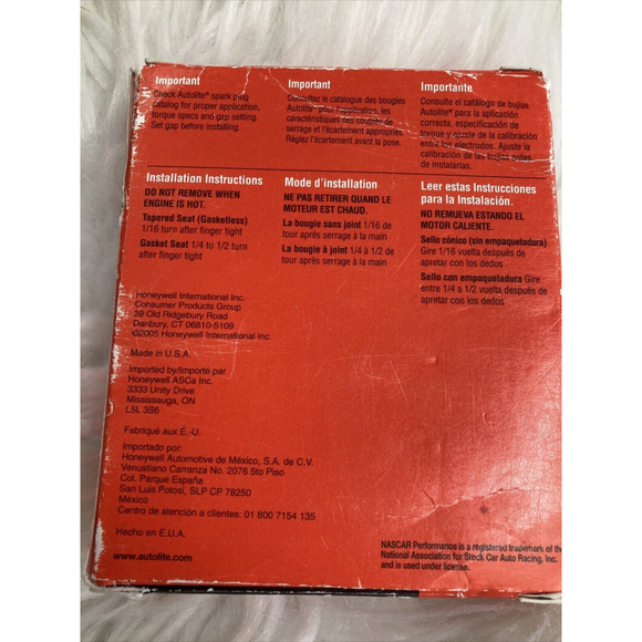 764 Spark Plugs Autolite Brand Single 4 Pack New NASCAR Performance Copper Core - Picture 3 of 5